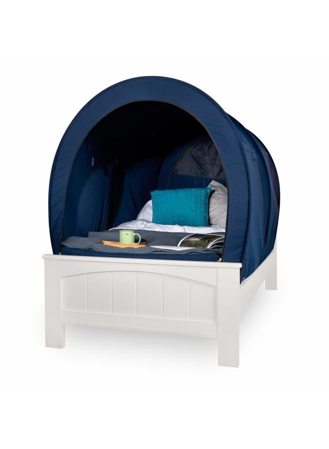 Snuggy Pod Bed Tent for All Ages, Design, Pink, Navy, Grey, Blackout (Navy, Single) - Image 1