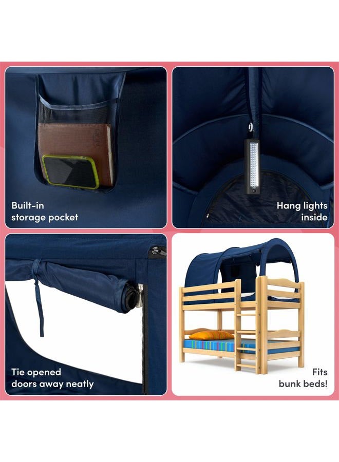 Snuggy Pod Bed Tent for All Ages, Design, Pink, Navy, Grey, Blackout (Navy, Single) - Image 5