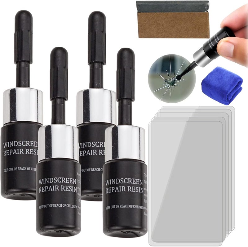 klarako Sazo Glass Repair, Cracks’Gone Glass Repair kit-New Formula, Peculiar Glass Repair, Glass Nano Repair Solution-Car Windshield Crack Filler Liquid for Chips and Cracks Leaves No Trace (4pcs) - Image 1