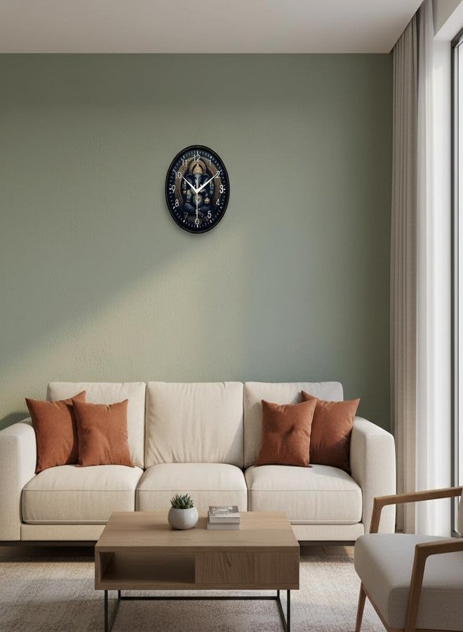 Lord Ganesha Wall Clock for Living Room & Puja Room | Black & Gold Ganpati Mandala Analog Decorative Wall Watch | Silent Non-Ticking Spiritual Hindu Decor & Housewarming Gift, Round - Image 4