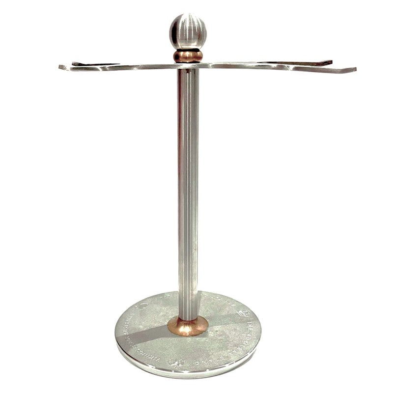 Vikings Blade Luxury Razor and Brush Stand, The Admiral by VIKINGS BLADE, Ancient Viking Look with Heavy Distressed Stainless Steel & Brass, Extra Wide Openings, Fits Most Razors and Brushes - Image 1