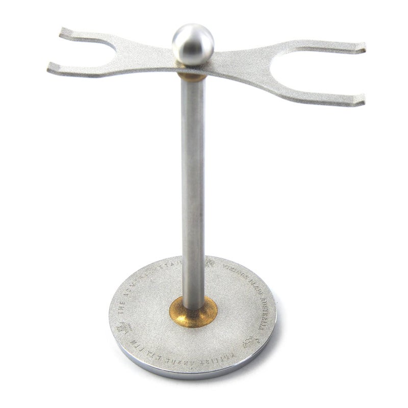 Vikings Blade Luxury Razor and Brush Stand, The Admiral by VIKINGS BLADE, Ancient Viking Look with Heavy Distressed Stainless Steel & Brass, Extra Wide Openings, Fits Most Razors and Brushes - Image 2