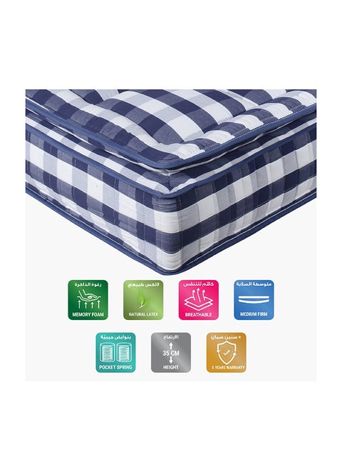 iSolitaire Visco King Silicone Memory Foam Latex Pocket Spring Mattress 180 x 35 x 200 cm