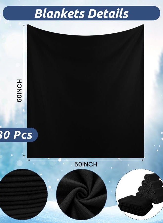 Toulite 120 Pcs Homeless Care Package Supplies Winter Knit Beanies Gloves Socks Fleece Blankets Bulk for Winter Homeless Care, Black, One Size - Image 3