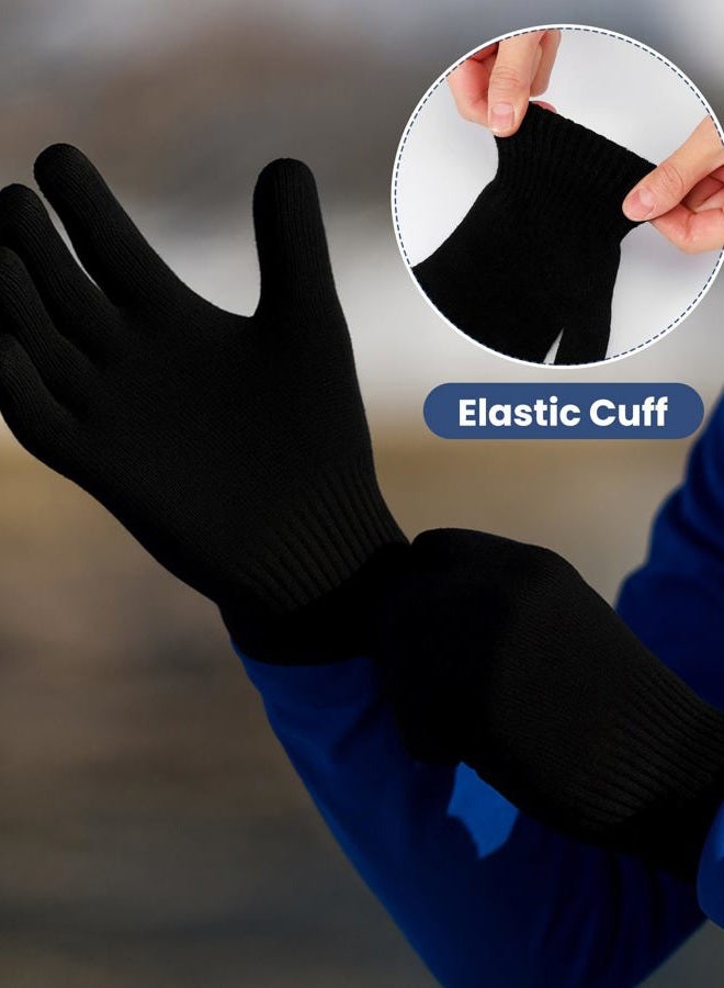 Toulite 120 Pcs Homeless Care Package Supplies Winter Knit Beanies Gloves Socks Fleece Blankets Bulk for Winter Homeless Care, Black, One Size - Image 5