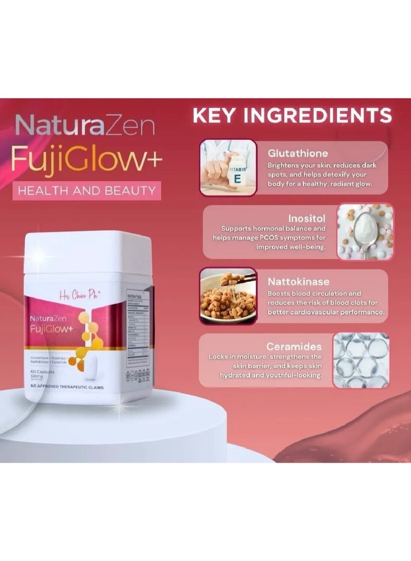 Her Choice Ph Naturazen FujiGlow+ (Glutathione + Rosehips + Nattokinase + Ceramide + Inositol) - Image 2