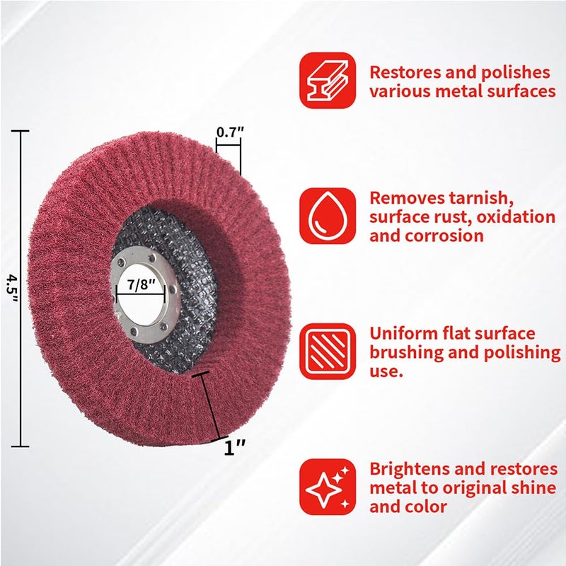 NuoDunco 10Pcs 180 & 320 Grit Scour Flap Disc 4 1/2 Inch Angle Grinder Attachment for Metal Wood Scuff Grinding Sanding Discs Scouring Pad Polishing Wheel Paint Rust Remover - Image 2