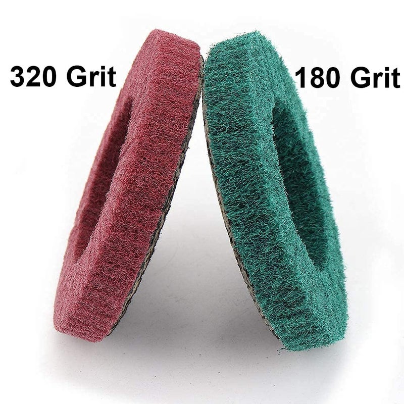 NuoDunco 10Pcs 180 & 320 Grit Scour Flap Disc 4 1/2 Inch Angle Grinder Attachment for Metal Wood Scuff Grinding Sanding Discs Scouring Pad Polishing Wheel Paint Rust Remover - Image 5