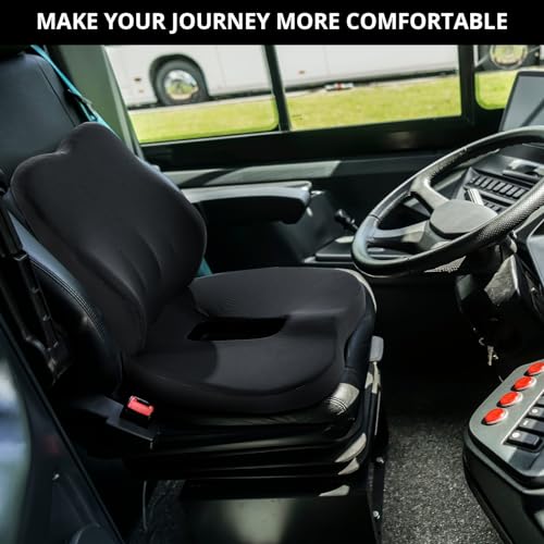 HOMBYS Memory Foam Truck Seat Cushion,Truck Seat Cushions for Truck Drivers,Semi Truck Truck Driver Seat Pad & Back Support for Truck Drivers,Semi Truck Driver Accessories,Black - Image 2