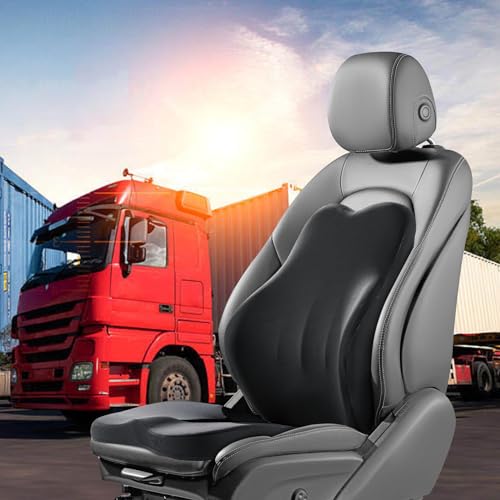 HOMBYS Memory Foam Truck Seat Cushion,Truck Seat Cushions for Truck Drivers,Semi Truck Truck Driver Seat Pad & Back Support for Truck Drivers,Semi Truck Driver Accessories,Black - Image 1