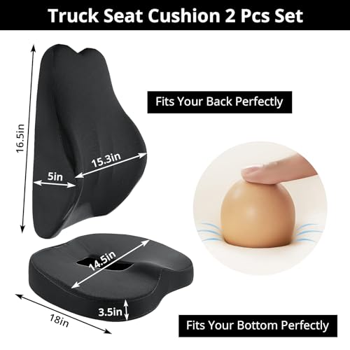 HOMBYS Memory Foam Truck Seat Cushion,Truck Seat Cushions for Truck Drivers,Semi Truck Truck Driver Seat Pad & Back Support for Truck Drivers,Semi Truck Driver Accessories,Black - Image 5