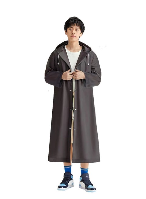 2 PCS Unisex Sport Outdoor Travel Waterproof Hooded EVA Drawstring Regular Size Raincoat