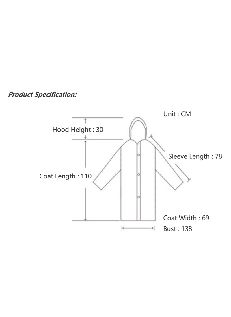 Frostvolt 2 PCS Unisex Sport Outdoor Travel Waterproof Hooded EVA Drawstring Regular Size Raincoat  - Image 2