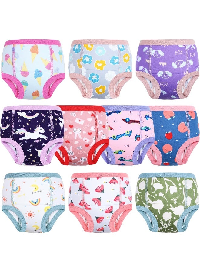 MOEMOE BABY MOEMOE BABY Training Underwear 10 Packs Absorbent Potty Training Pants for Girls Cotton Pee Pants Big Size 9T  - Image 1