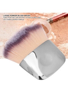 ZJchao Makeup Brush Mini Cosmetic Brushes Fiber Brush Fluffy Blusher Brushes Makeup Brush Dualuse Loose Powder Blush Brush Beauty Tool Foundation Brush Makeup Tool(Silver)  - Image 4