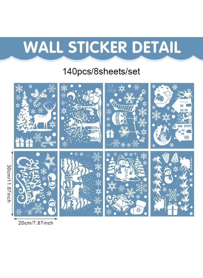 NIBEMINENT White Christmas Glass Window Decoration Stickers