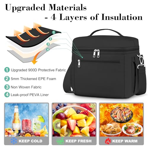 DALINDA Insulated Lunch Bag Lunch Box for Women Men,Leak-Proof Cooler Bag Lunchbox Lightweight for Work Picnic,Beach,Camping,Travel - Image 2