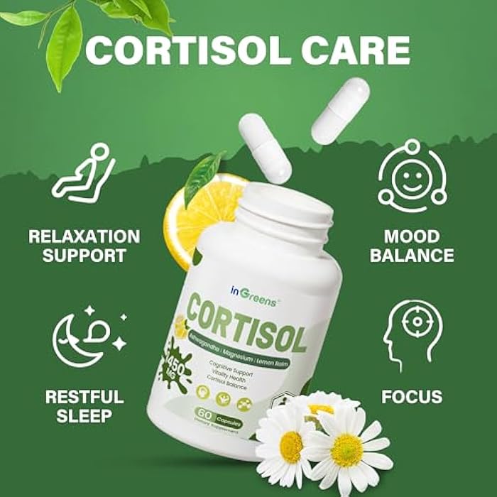 inGreens Cortisol Supplement, 15-in-1 Cortisol Manager with Ashwagandha, L-Theanine & Magnesium, Supports Cortisol Health, Relaxation & Restful Sleep, 60 Capsules - Image 3