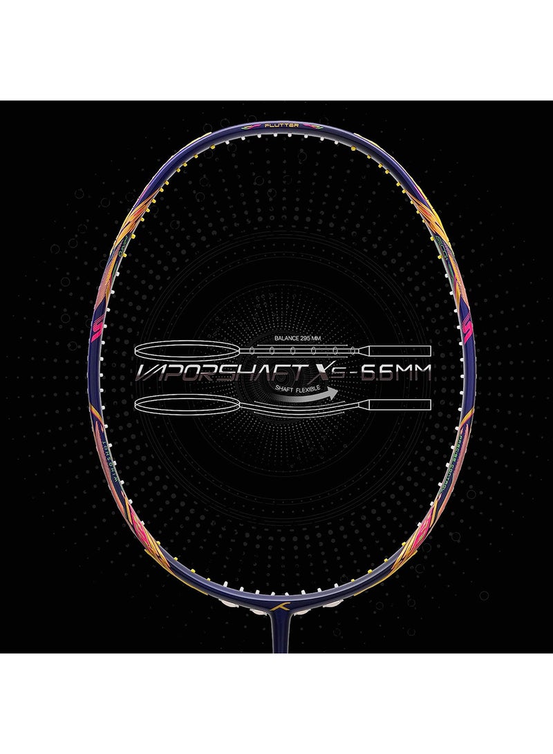 Flutter S CTRL Carbon Fibre Strung Badminton Racket (80g, Maximum String Tension - 32lbs)