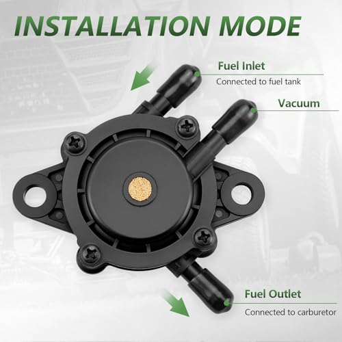 Tecreddy Fuel Pump for Kohler, Vacuum Fuel Pump with Fuel Filter for Kohler 17HP-25 HP Briggs and Stratton John Deere Honda Yamaha Small Engine Lawn Mower Tractor - Image 4