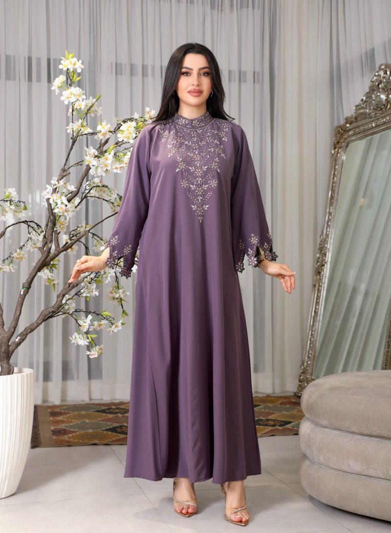 Bint Al Bilad Bint Al Bilad Women's Summer Long Luxury Jalabiya | jalabiya for women, Full-Length Kaftan Dress for Eid, Wedding, Special Occasions | Embroidered Saudi Abaya | Modest Islamic Clothing  - Image 1