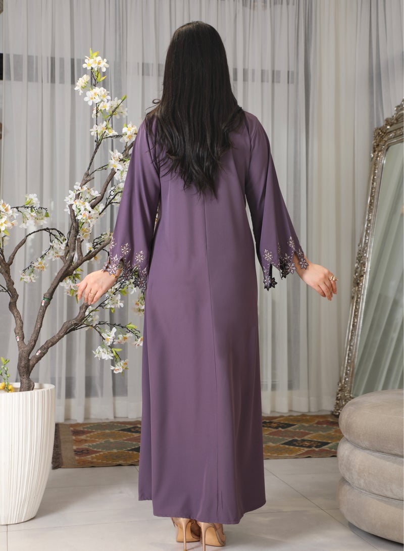 Bint Al Bilad Bint Al Bilad Women's Summer Long Luxury Jalabiya | jalabiya for women, Full-Length Kaftan Dress for Eid, Wedding, Special Occasions | Embroidered Saudi Abaya | Modest Islamic Clothing  - Image 3