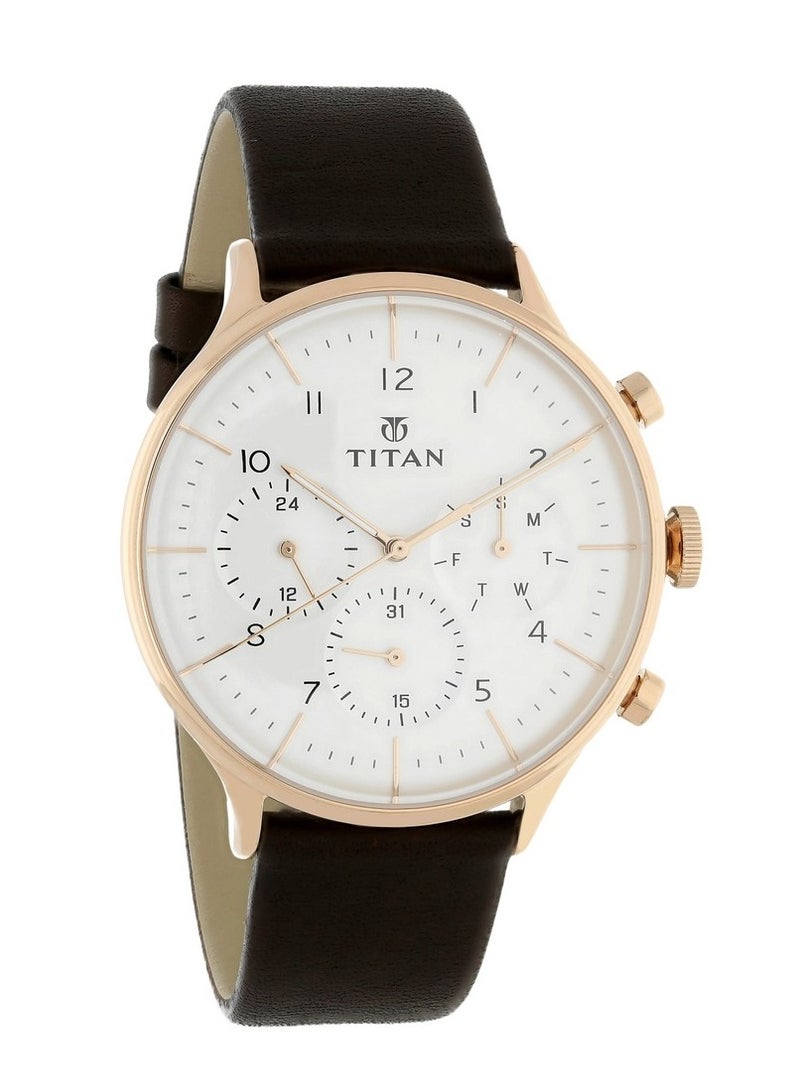 TITAN Men Analog Round Shape Leather Wrist Watch - 90102WL01 - 48 Mm - Image 2