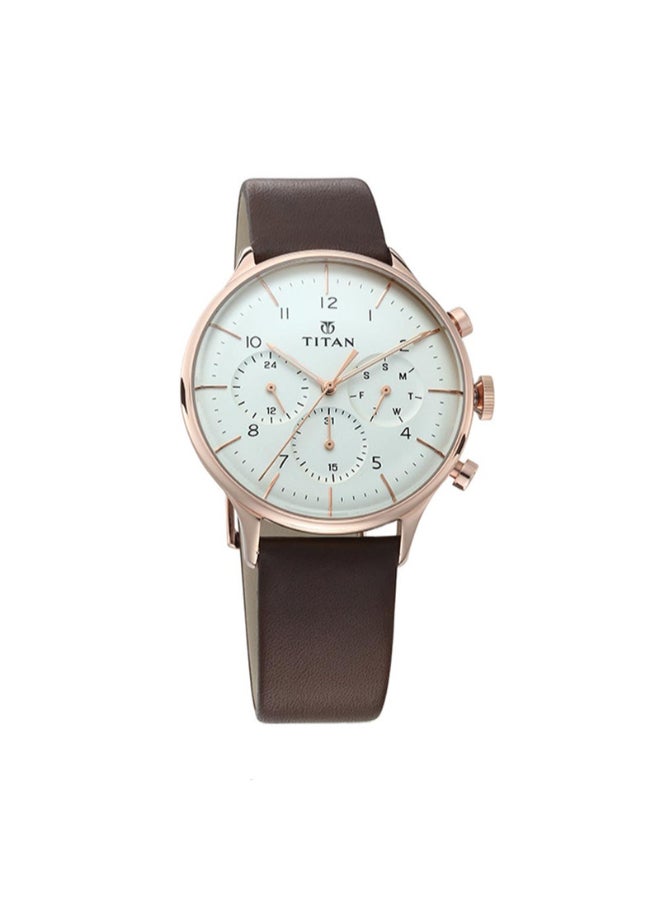 TITAN Men Analog Round Shape Leather Wrist Watch - 90102WL01 - 48 Mm - Image 1