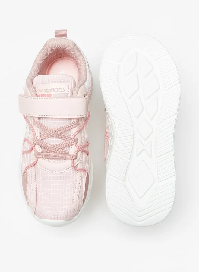 kangaROOS Girls' Textured Casual Sneakers With Hook And Loop Closure