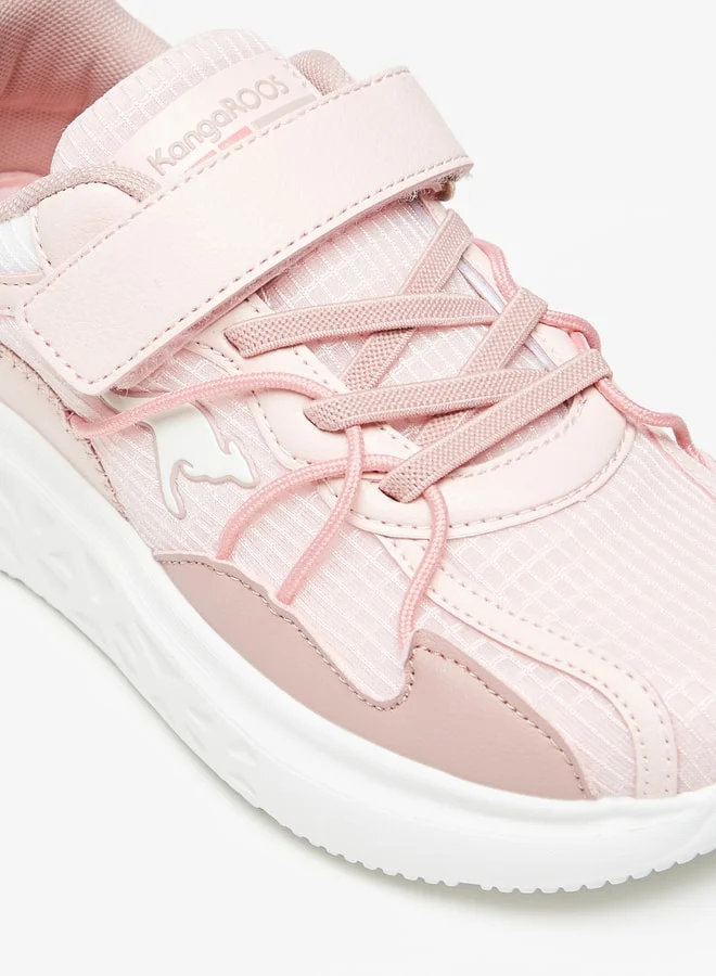 kangaROOS Girls' Textured Casual Sneakers With Hook And Loop Closure