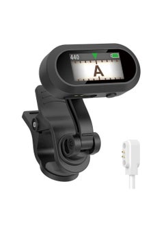 Generic Clip On Tuner Rechargeable, Chromatic Tuner for Guitar Bass Ukulele and Wind Instruments, Pitch 410-460Hz, High Definition TFT Screen Easy to Read in Bright Light, Quick & Accurate Tuning  - Image 1