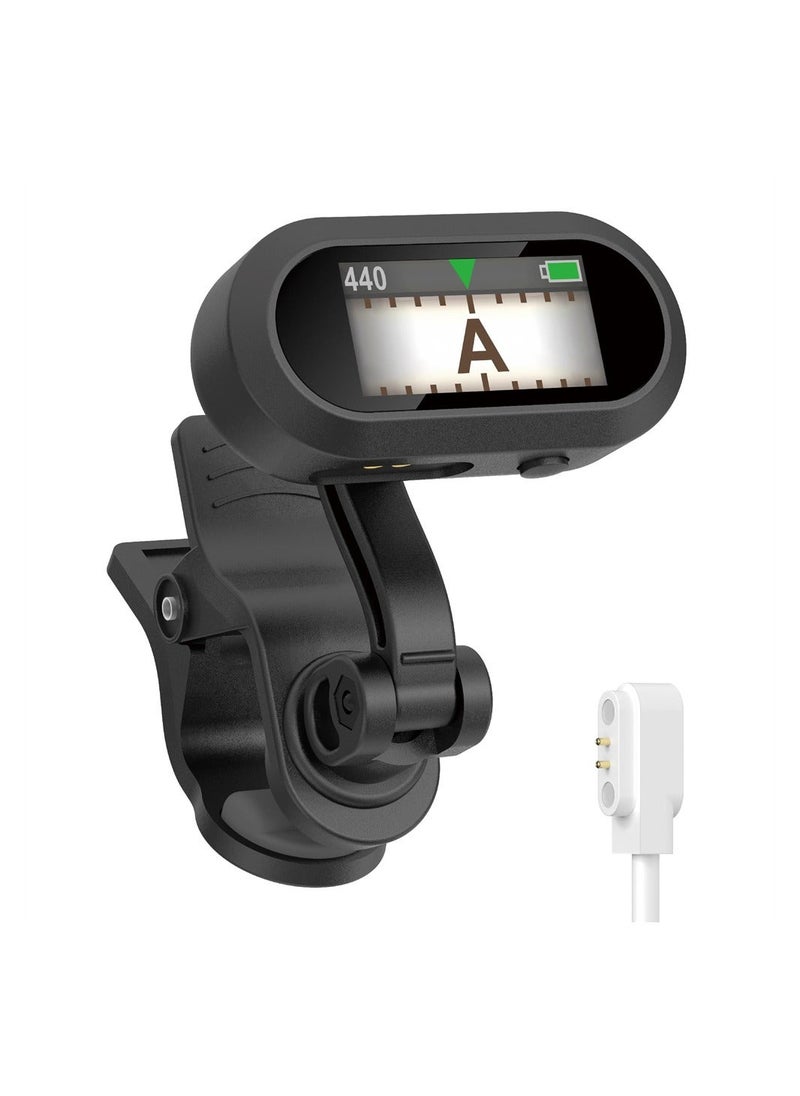 Generic - Clip On Tuner Rechargeable, Chromatic Tuner for Guitar Bass Ukulele and Wind Instruments, Pitch 410-460Hz, High Definition TFT Screen Easy to Read in Bright Light, Quick & Accurate Tuning - Image 1