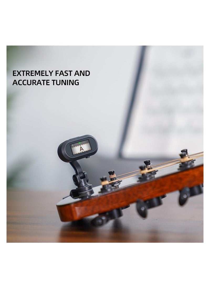 Generic - Clip On Tuner Rechargeable, Chromatic Tuner for Guitar Bass Ukulele and Wind Instruments, Pitch 410-460Hz, High Definition TFT Screen Easy to Read in Bright Light, Quick & Accurate Tuning - Image 1