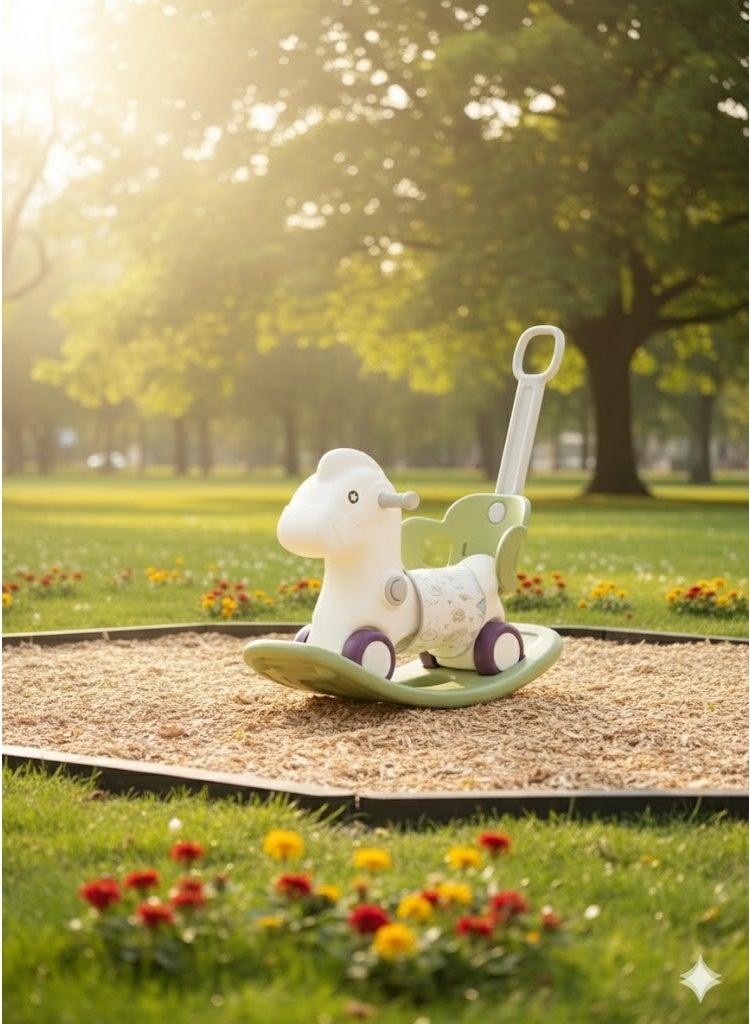 FULL JOY Rocking Horse With Backrest For  Toddler Baby  With Detachable Balance Board And Footrest 3*1 - Image 4