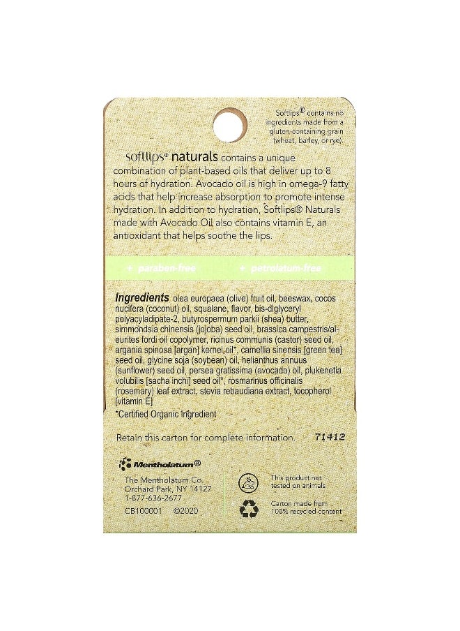 Softlips Softlips, Naturals Lip Balm, Honey Mint, 2 Sticks, 0.15 oz (4.2 g) Each  - Image 3