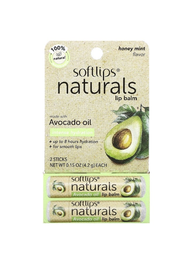Softlips Softlips, Naturals Lip Balm, Honey Mint, 2 Sticks, 0.15 oz (4.2 g) Each  - Image 2