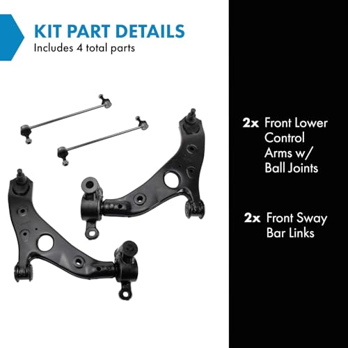 TRQ Front Suspension Kit Control Arm with Ball Joint Sway Bar Stabilizer Link Compatible with 2014-2020 Mazda 6 2013-2016 CX-5 - Image 2