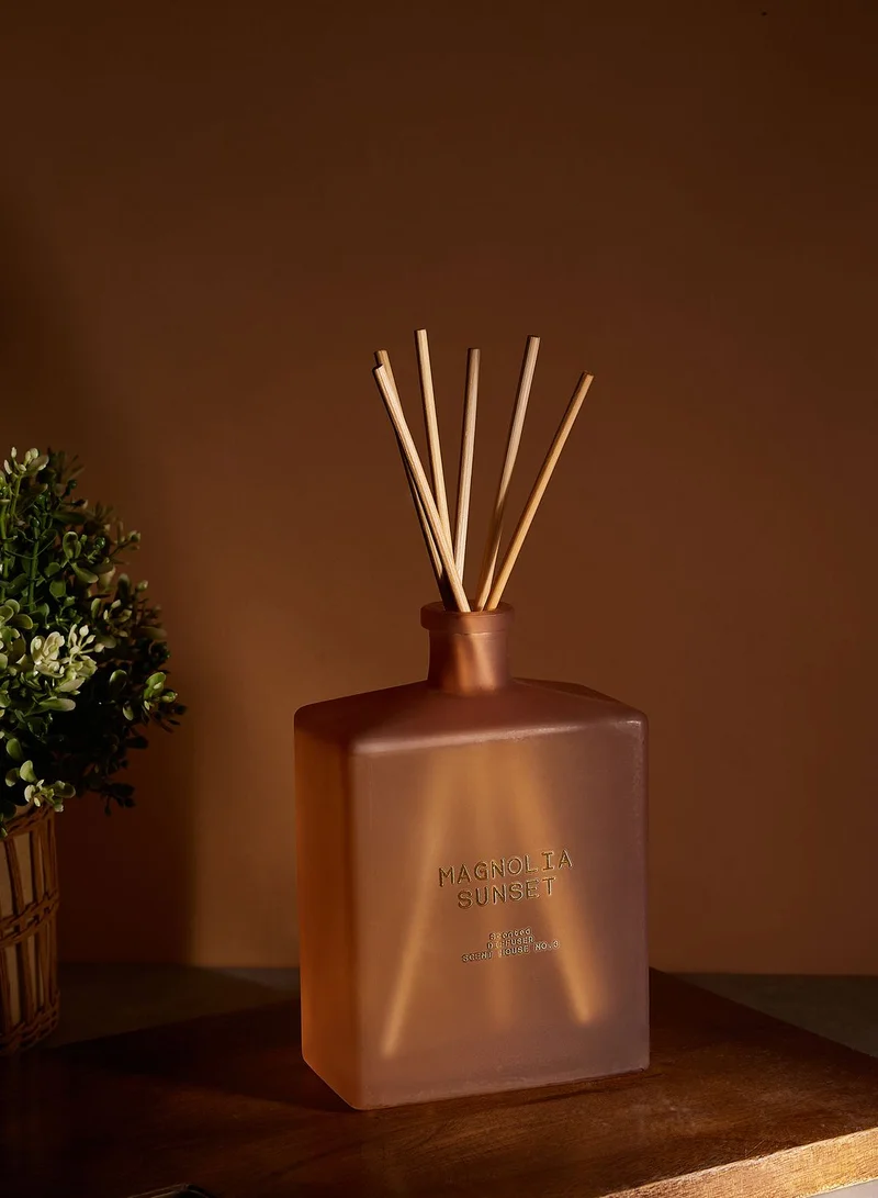 Candlelight 500Ml Square Glass Reed Diffuser Magnolia Sunset - 10% Oriental Flower Scent (3016-6652)