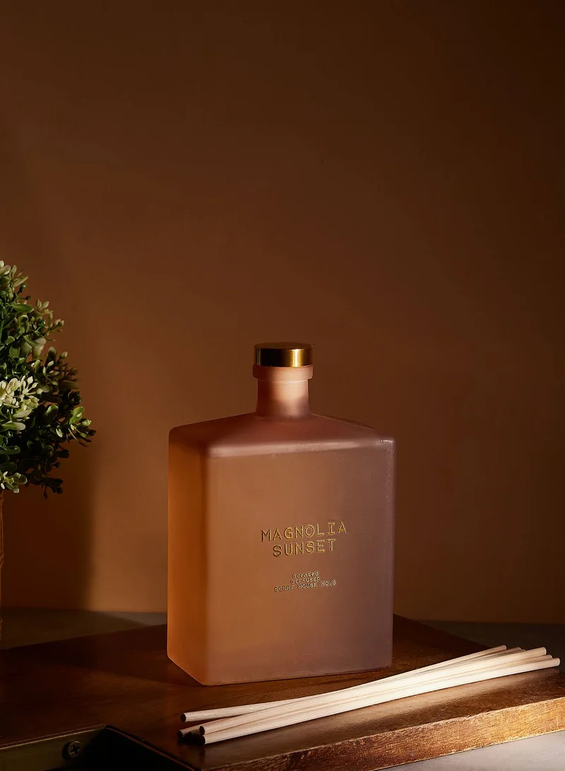 Candlelight 500Ml Square Glass Reed Diffuser Magnolia Sunset - 10% Oriental Flower Scent (3016-6652)