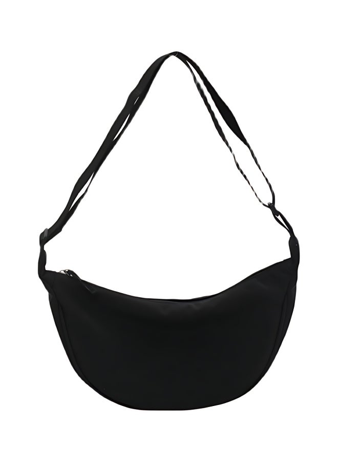 Girls' Crescent Half-Moon Hobo Crossbody Bag, Nylon Shoulder Bag with Single Adjustable Strap Lightweight and Durable, Large Capacity Daily Commuting Side Bag for Students Teenagers College Use - Image 1