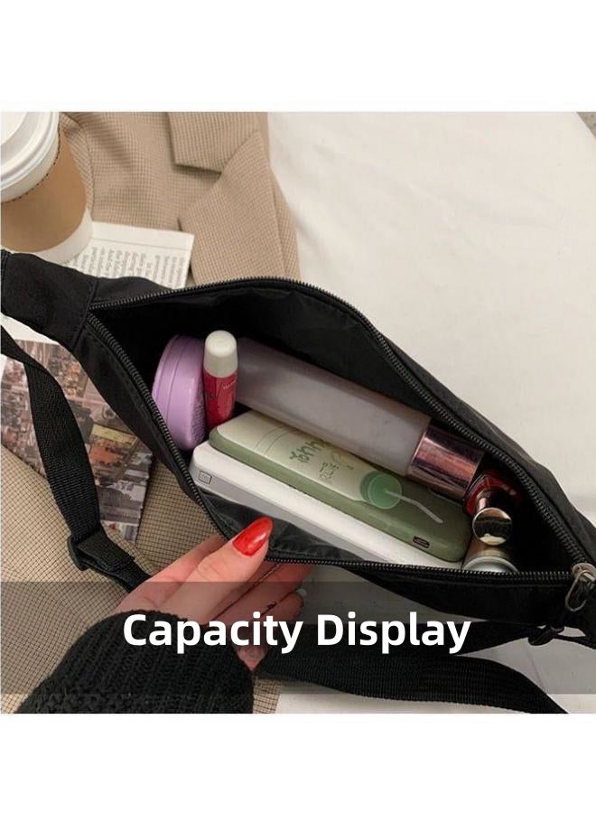 Girls' Crescent Half-Moon Hobo Crossbody Bag, Nylon Shoulder Bag with Single Adjustable Strap Lightweight and Durable, Large Capacity Daily Commuting Side Bag for Students Teenagers College Use - Image 5