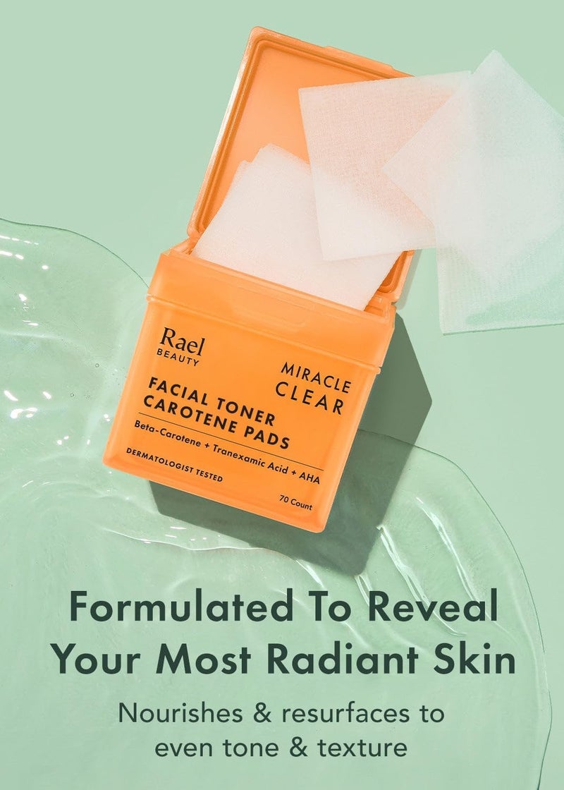 Rael Toner Pads, Cotton Pad for Face – Dual Textured, Exfoliating and Soothing with Carotene, Niacinamide, Hyaluronic Acid, Hydrating, Korean Skin Care (70 Count) - Image 2