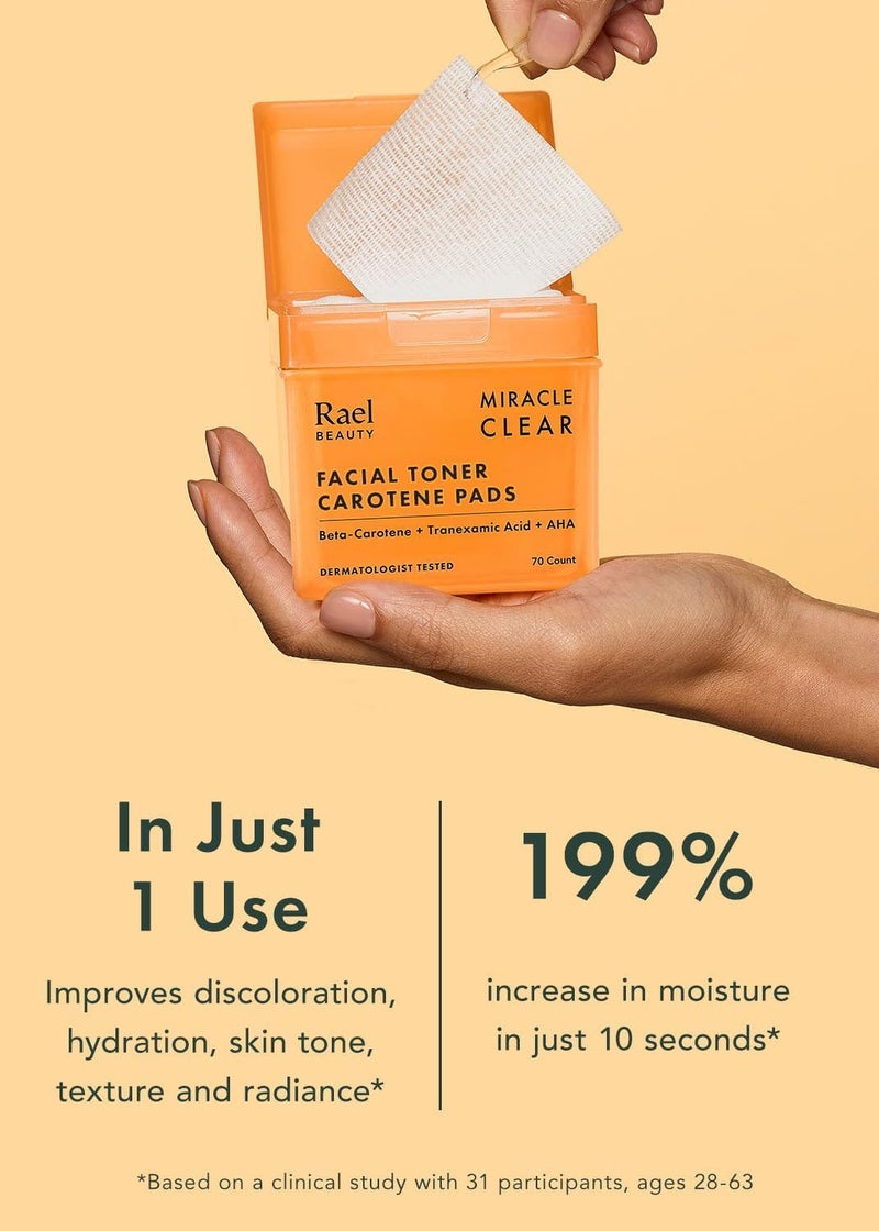 Rael Toner Pads, Cotton Pad for Face – Dual Textured, Exfoliating and Soothing with Carotene, Niacinamide, Hyaluronic Acid, Hydrating, Korean Skin Care (70 Count) - Image 5