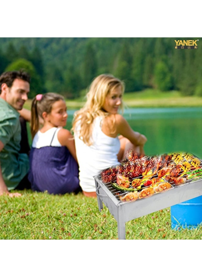 YANEK - YANEK BBQ Grill | BBQ Galva Silver | Portable | Stainless Steel | For Camping, Barbecue, Picnic and Outdoor Activities - Image 1