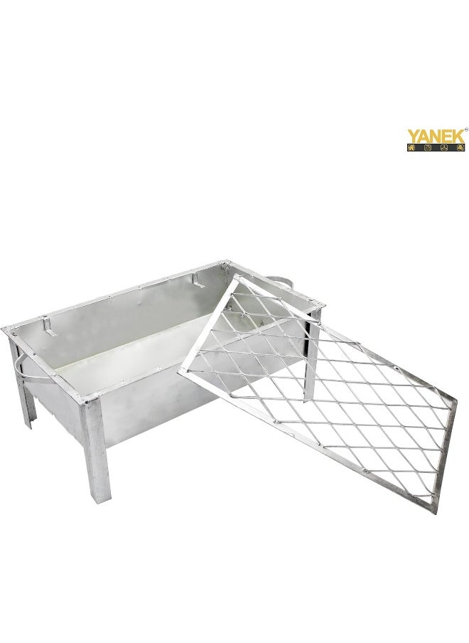 YANEK - YANEK BBQ Grill | BBQ Galva Silver | Portable | Stainless Steel | For Camping, Barbecue, Picnic and Outdoor Activities - Image 1