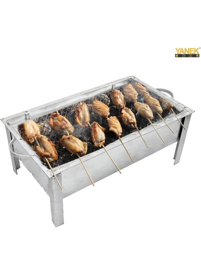 YANEK - YANEK BBQ Grill | BBQ Galva Silver | Portable | Stainless Steel | For Camping, Barbecue, Picnic and Outdoor Activities - Image 1