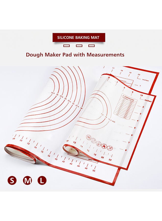 نيبمينينت بساط لصنع العجين من السيليكون مع أدوات قياس أحمر 29 x 26 0.04سنتيمتر - Image 2