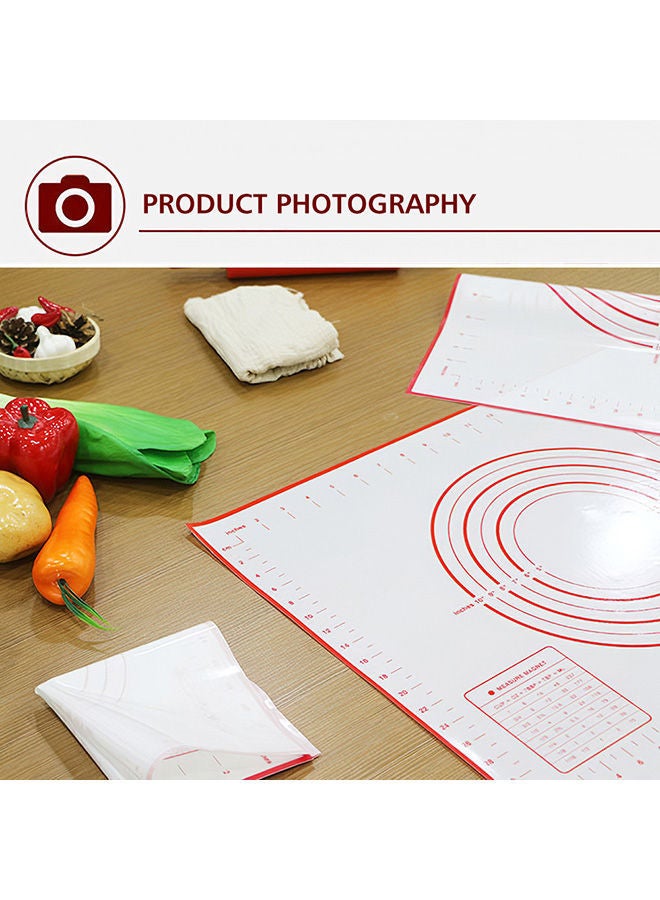 نيبمينينت بساط لصنع العجين من السيليكون مع أدوات قياس أحمر 29 x 26 0.04سنتيمتر - Image 4