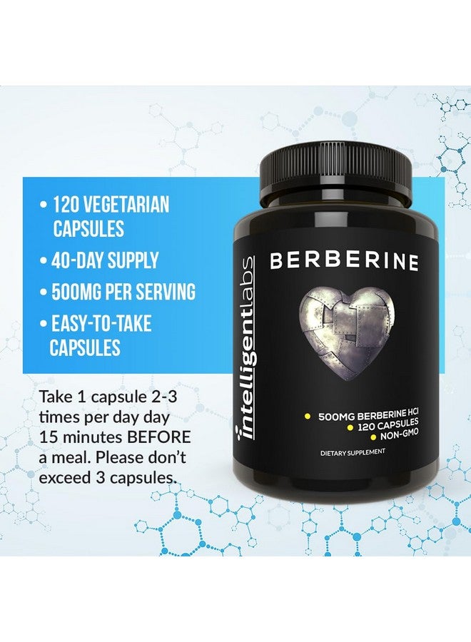 Intelligent Labs Berberine HCL Plus, Max Potency 500 MG Per Capsule, 120 Vegetarian Capsules, Third-Party Checked Berberine Supplement for Purity, Plant-Based, Gluten Free & Non-GMO - Image 3
