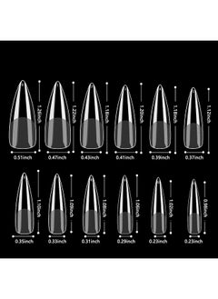brunson False Nail Tips Soft Gel C-Curved Clear Extra Long Stiletto 550 Pieces SGT07  - Image 3